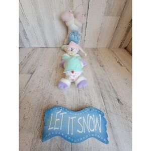 Russ let it snow vintage snowman hanging Xmas home decor snowflake